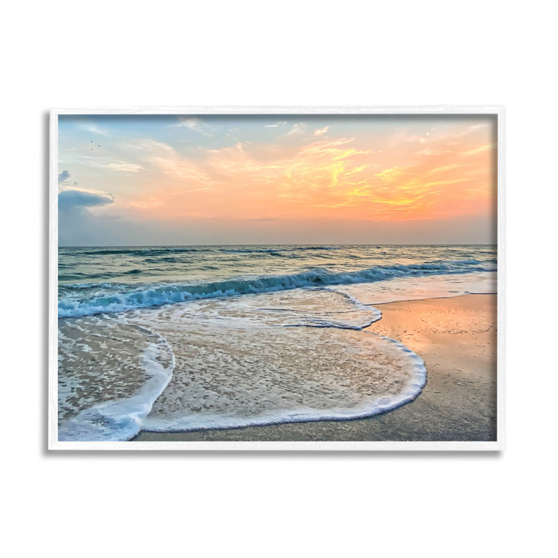 «Vast Panoramic Beach Layered Waves», art mural texturé par Mary Lou, H 11 po x l 14 po x P 1,5 po