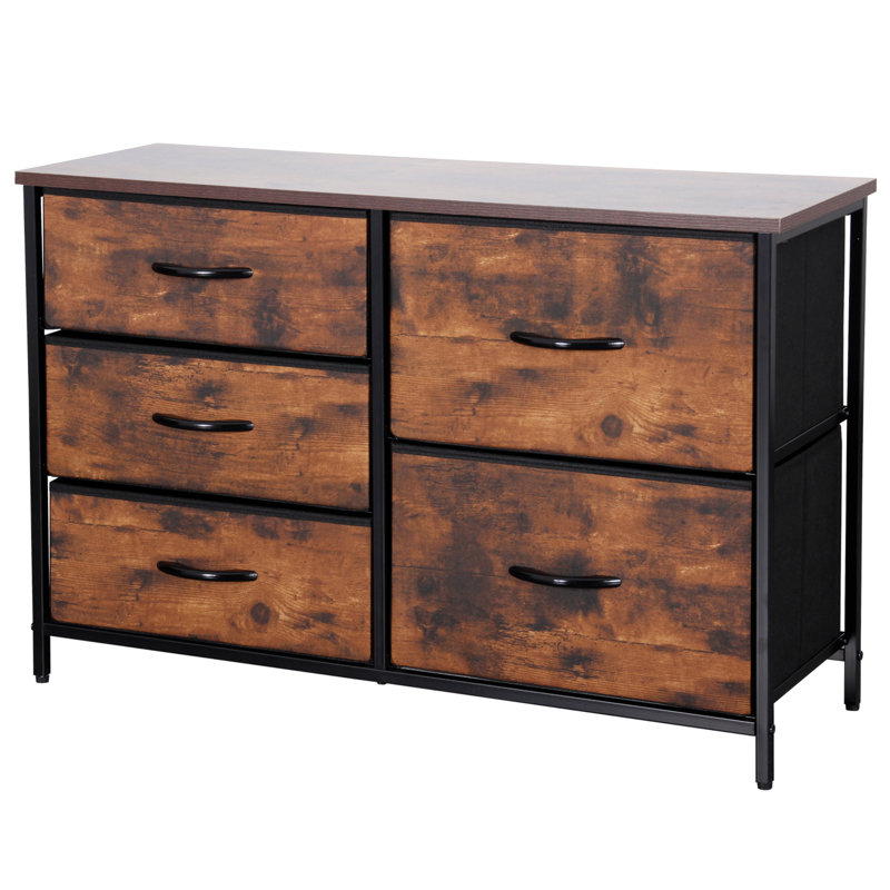 Bisto 5 Drawer Storage Drawer, Wooden Effect
