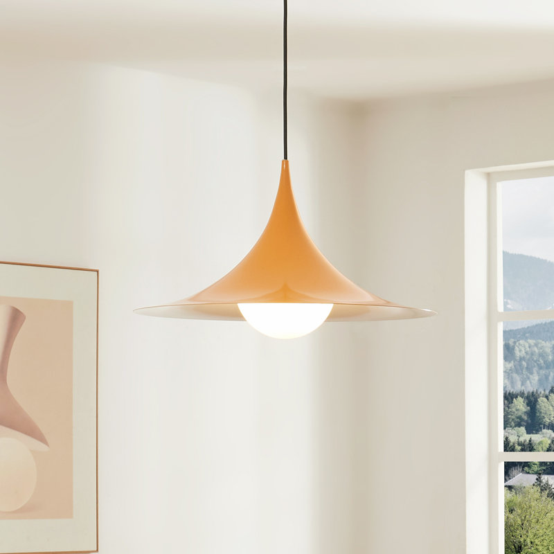 Niurka 17.7" W 1-Light Steel Pendant , Yellow
