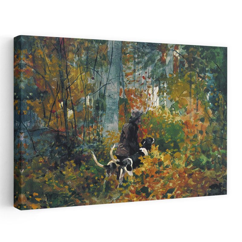 «On the Trail, 1892», reproduction d'art classique rustique abstrait forêt d'automne, H 16 po x l 24 po