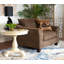 Chaise avec accoudoirs en tissu Camero, brun