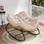 Chaise berçante d'extérieur en polyuréthane compacte surdimensionnée en PE avec coussins moelleux et résistante aux intempéries Sttte-2130112632