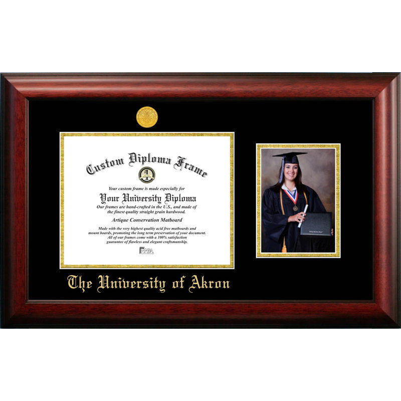 Cadre photo de diplôme en relief université de akron
