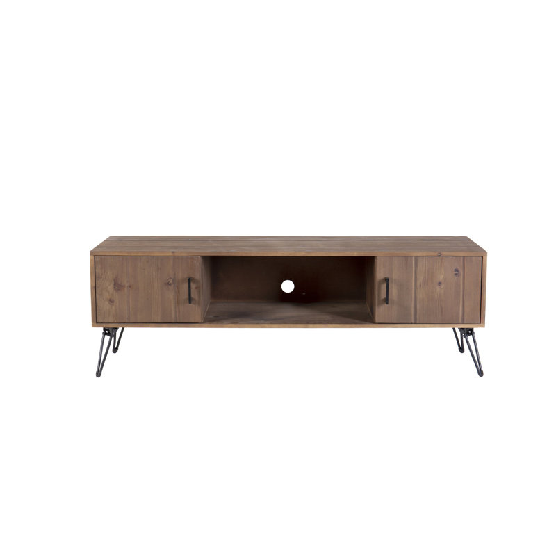 Industrial Reclaimed Wood Tv Stand With Storage Options - Solid Wood, Natural Color, Media Room, 60 In D X 18 W 20 H Finish, Living Depth Width Height