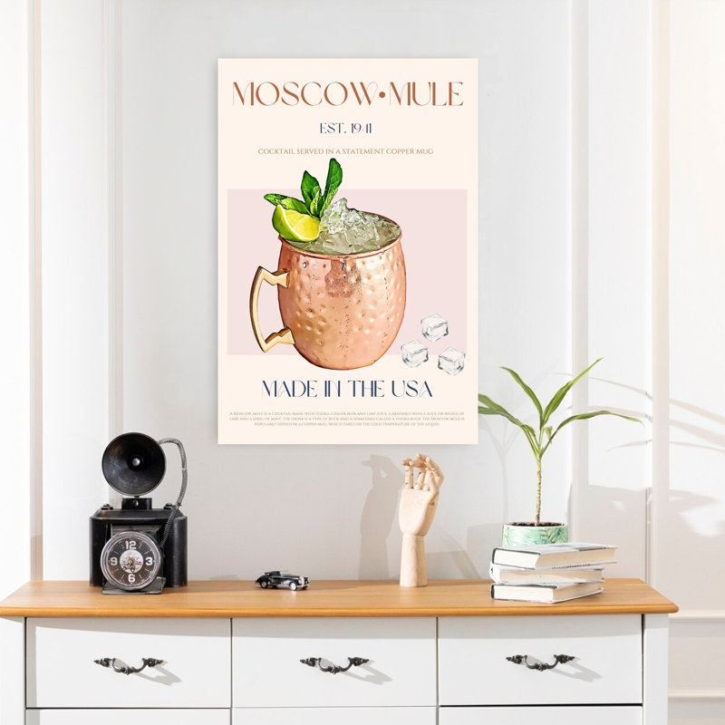 «Moscow Mule», art mural contemporain d'été, H 24 po x l 16 po