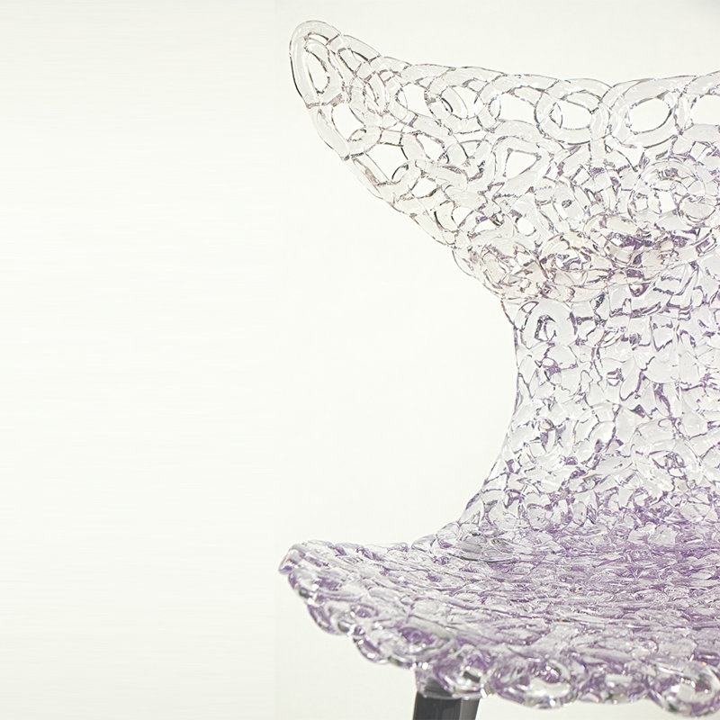 Chaise parsons DAINTE Stitch, Toucher mauve, Noir