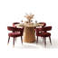 Ensemble de salle à manger moderne 46 po avec 4 fauteuils demi-tonneau en chenille-1750394044-1750394045