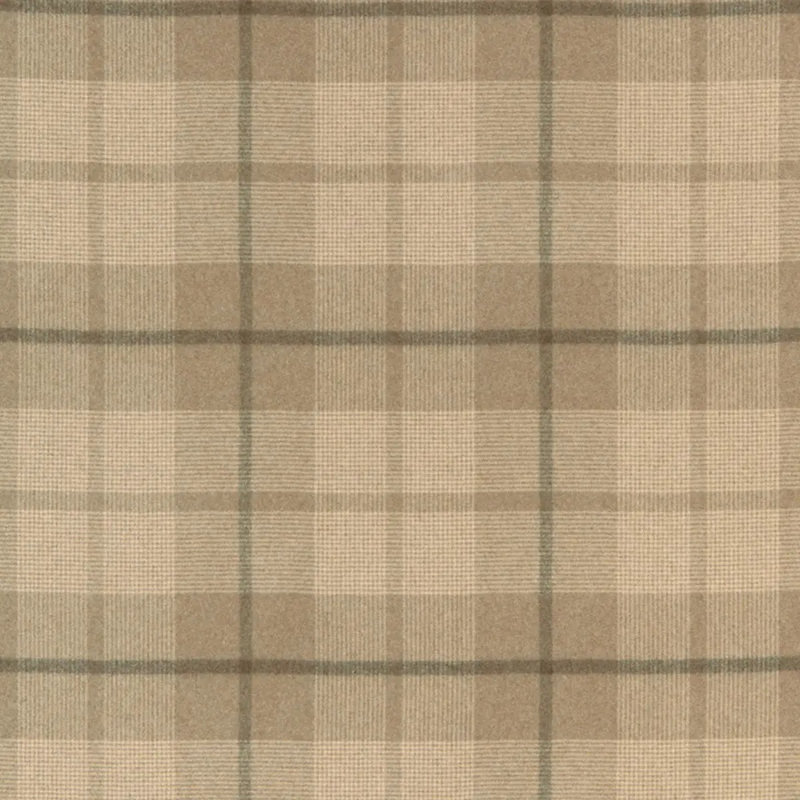Montana Wool Plaid Fabric, Taupe/Tan