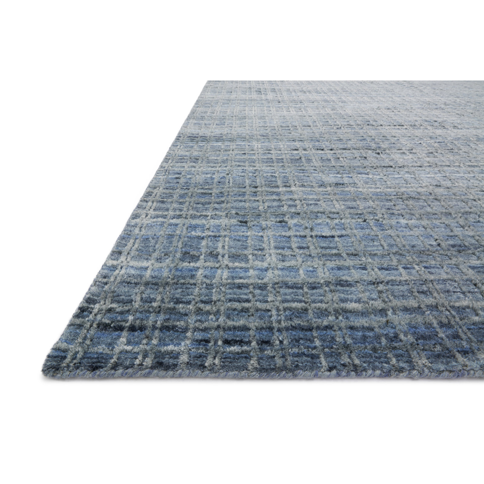 Hannon Blue Hand-Loomed Geometric Rug, Rectangle 12' x 18'