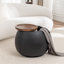 Pietsch Upholstered Round Storage Ottoman With Wooden Tray-273620061