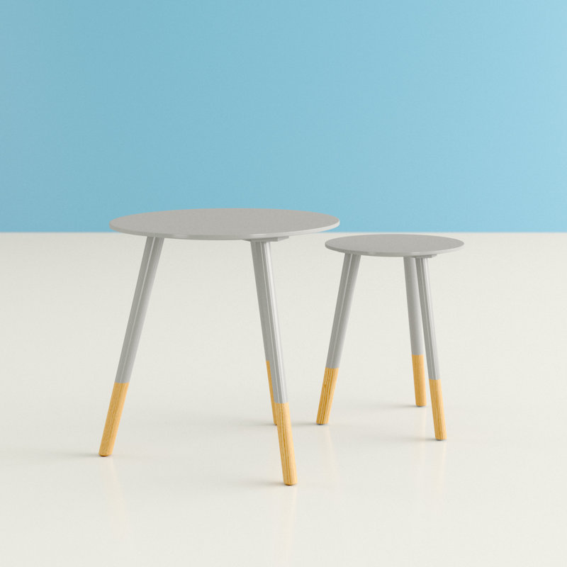 Combs Solid Wood Nesting Tables, Grey