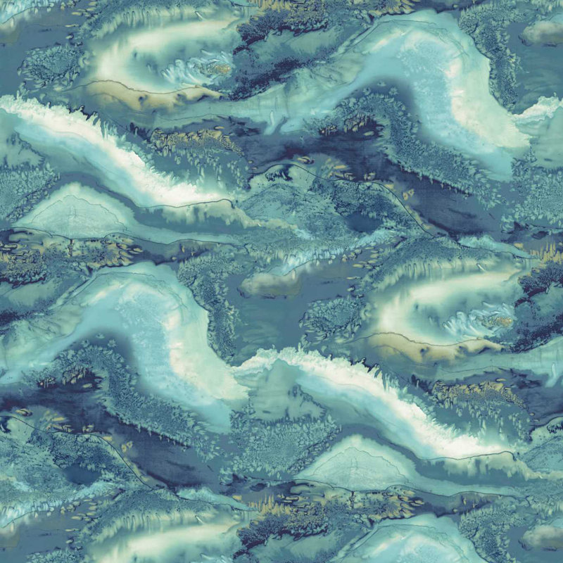 Reflected Obsidian Wallpaper, Azurite