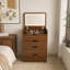 Bureau de coiffeuse 3 en 1 avec miroir éclairé et tabouret, coiffeuse à plateau rabattable, rangement compact pour la chambre à coucher, la salle de bain et le vestiaire (L 23,62 po)