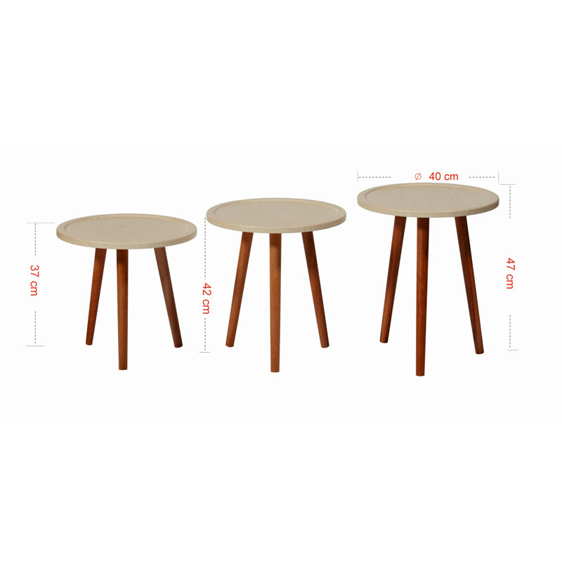 Tables gigognes 3 pieds