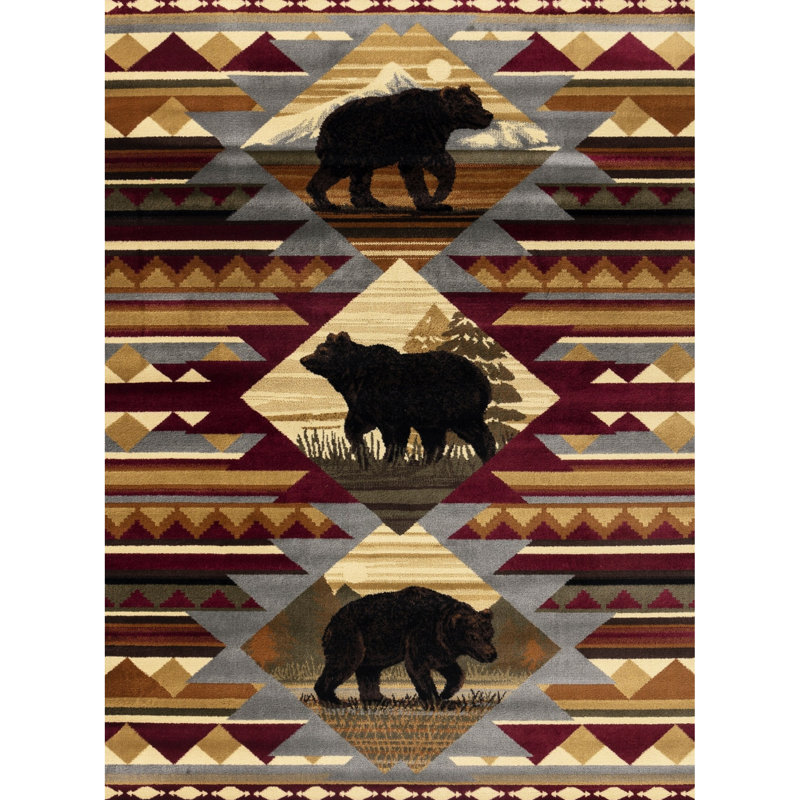 Tapis en polypropylène rouge de 2,58 pi x 7,25 pi, tapis en polypropylène, pi