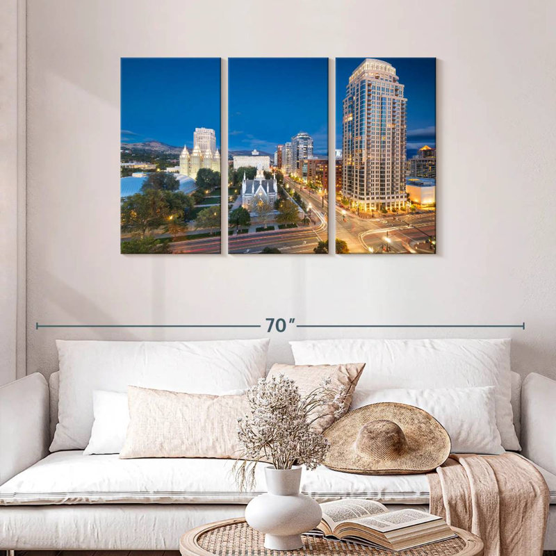 Paysage urbain de Salt Lake City, H 28 po x l 45 po