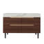 Meuble-lavabo luxueux avec lavabo encastré et 4 tiroirs à fermeture en douceur, comptoir en pierre frittée durable, armoire en bois imperméable