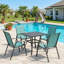Ensemble de 4 chaises de loisir d'extérieur résistantes aux intempéries avec tissu durable résistant aux intempéries pour la détente au bord de la piscine-866165606-866165603