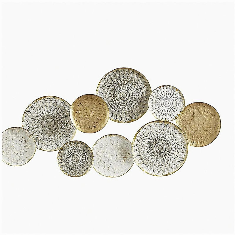 Décoration murale disques métalliques multicolores géométriques