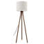 Lampe trépied nordique 60,6 po avec base en bois massif noyer et abat-jour en lin, interrupteur au pied, douille E26, lampe sur pied moderne certifiée UL pour salon, chambre à coucher, coin d'étude et de lecture-208104245