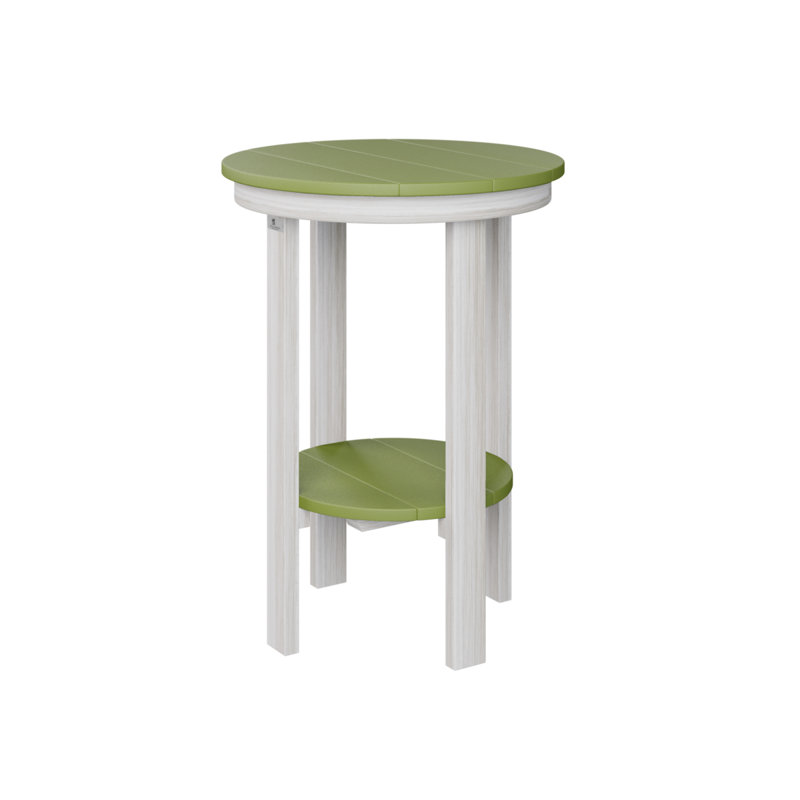 Table de bout ronde Berlin Gardens, Vert kiwi, H 29 po x l 21,5 po x P 21,5 po, Coquille de mer
