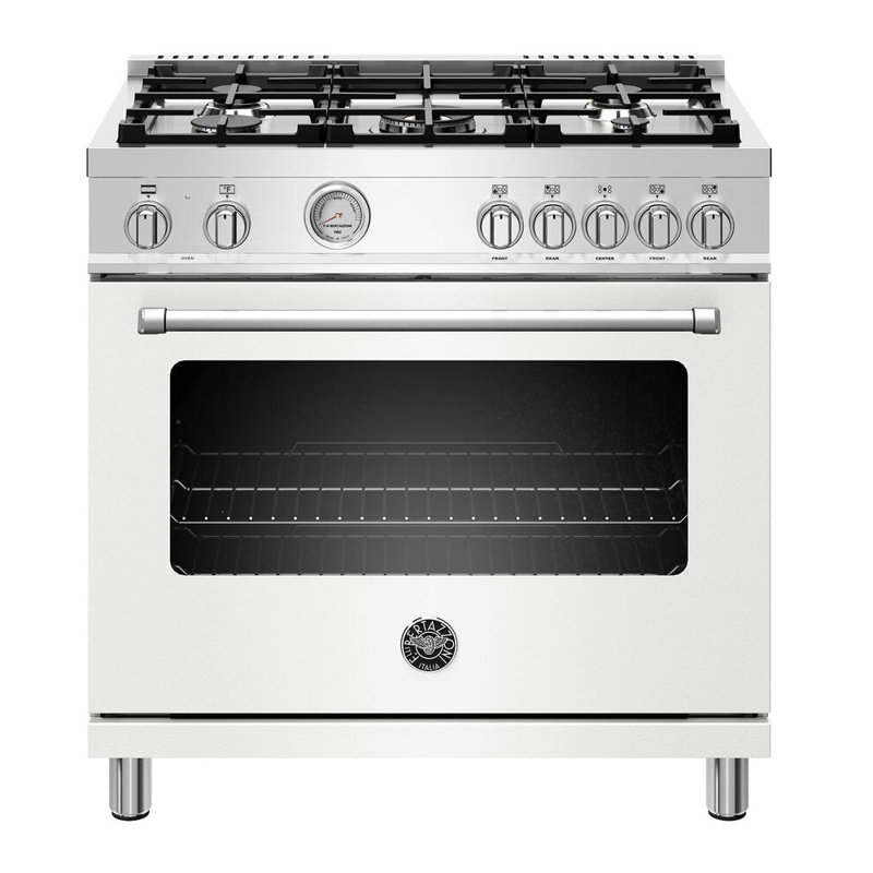 Bertazzoni 36'' W Free Standing Range, Bianco Matt