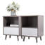 Table de chevet 1 tiroir Creline - gris / blanc