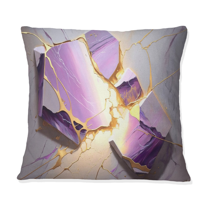 Coussin décoratif abstrait à imprimé géométrique abstrait en marbre I