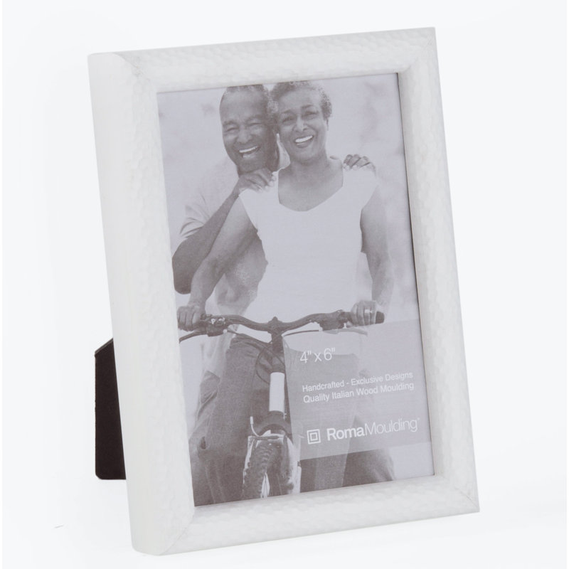 Cadre photo Lasater, 8 po x 8 po, Blanc martelé