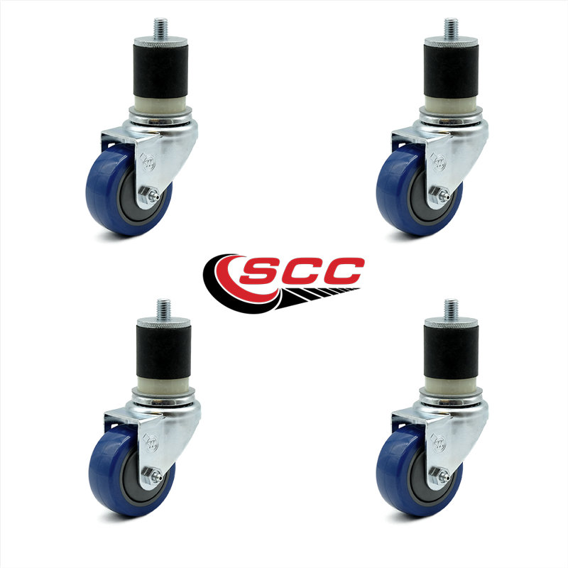 Polyurethane Expanding Caster, Blue