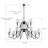 12-Light 55" Wide 2- Tier Classic Modern Black & Gold Finish Chandelier With Beige Fabric Stay-Straight Shades-1586440342