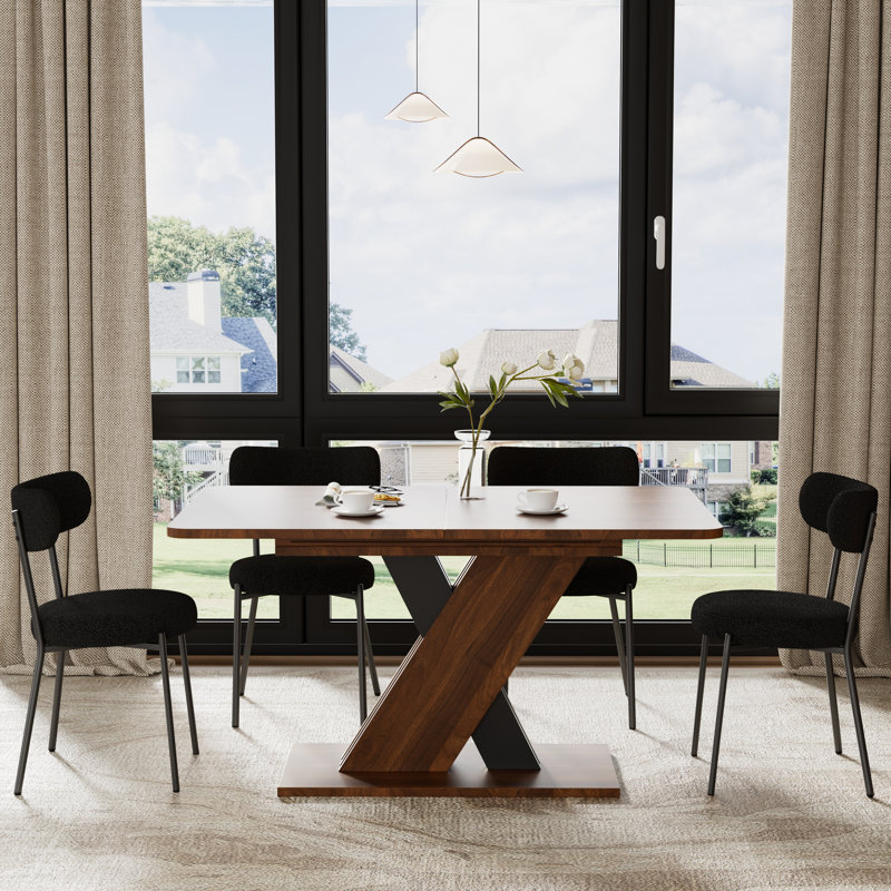 Ensemble de table de salle à manger 70,87 po Multifonctionnel, ensemble de salle à manger à piédestal extensible avec chaises