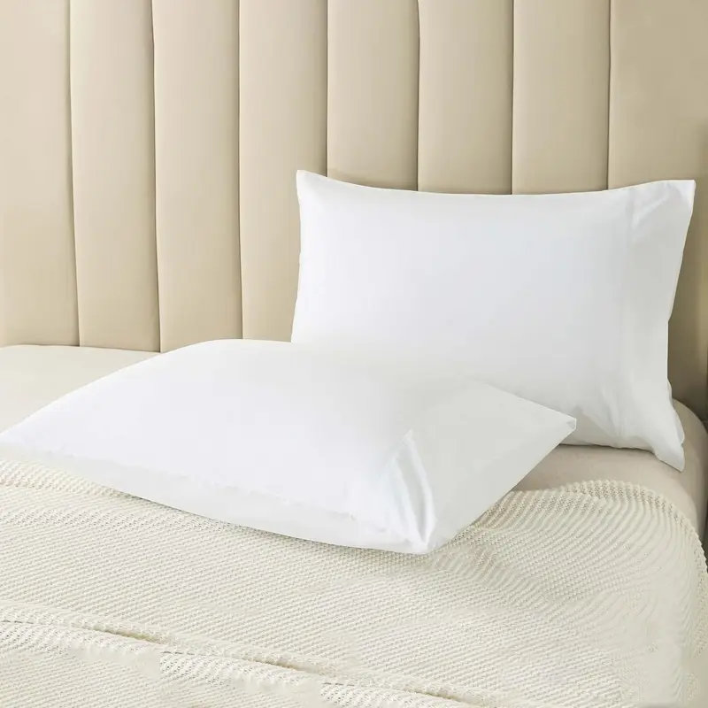 Easy Care Brushed Microfiber Pillowcases With Envelope Closure By Lotechicw (2 Pack),White