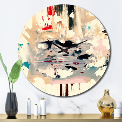 «Dancing Alone Minimal», peinture abstraite II - horloge murale abstraite