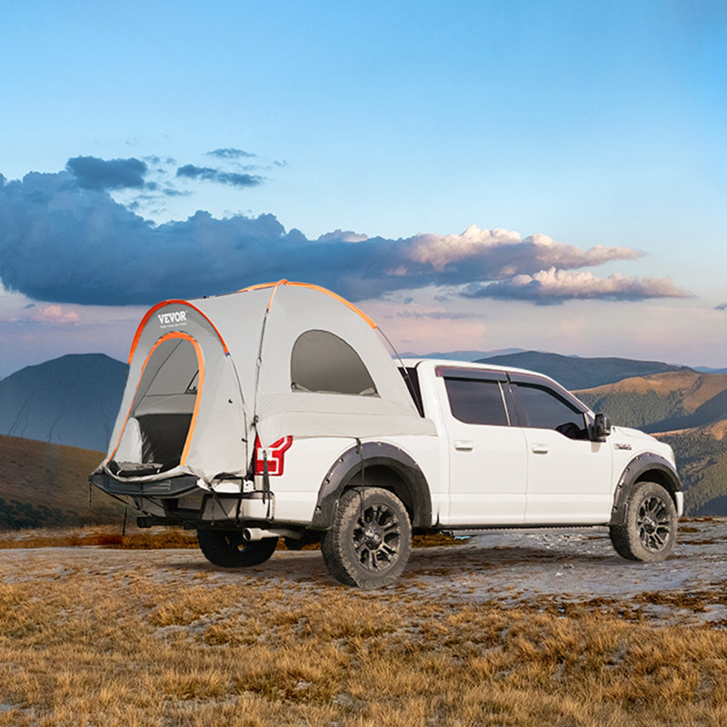 Gray 3-Person Waterproof Truck Bed Tent with Carry Bag