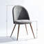 Ensemble de salle à manger 5 pièces moderne en noyer de 63 po avec 4 chaises rembourrées grises-133283156