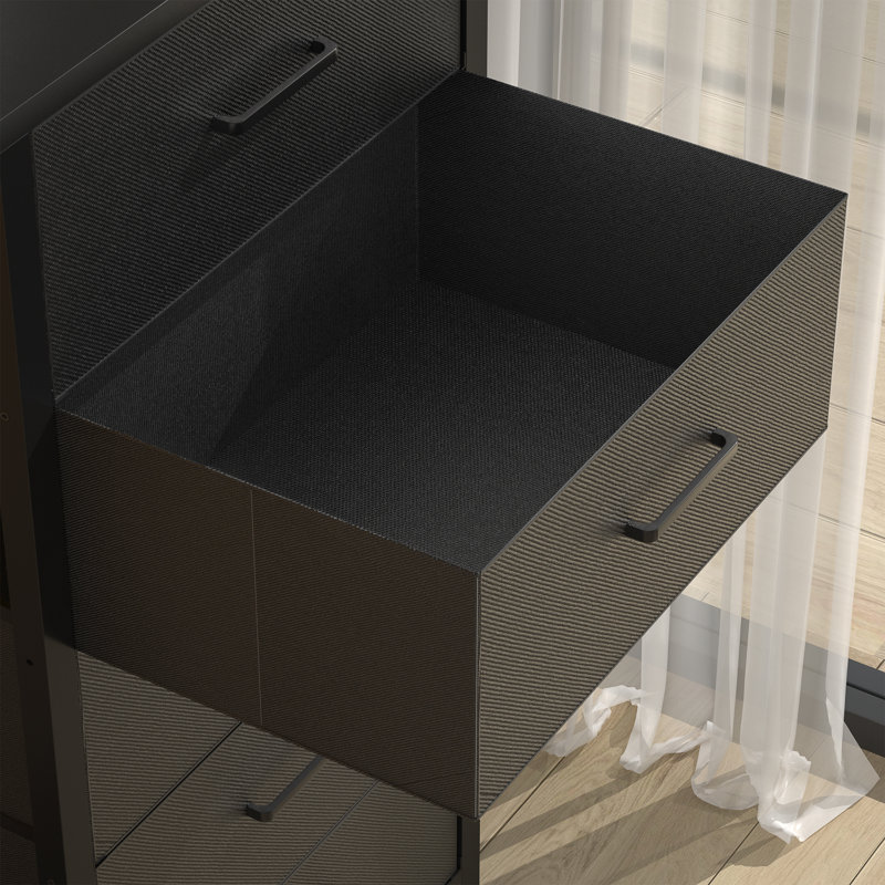 Commode à 5 tiroirs avec lumières DEL Jeremyiah, Noir