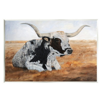 Art mural sur toile flottant, "Longhorn" par Kathy Winkler