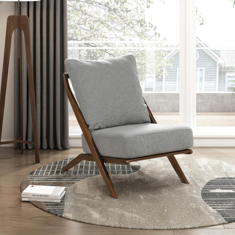 Élégante chaise d'appoint rembourrée pour le salon et la chambre à coucher, Gris