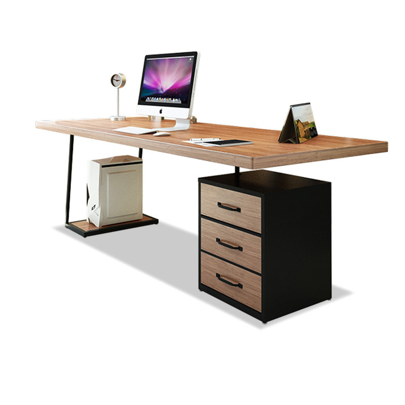 Tiroirs de bureau rétro en bois massif, H 29,53 po x l 62,99 po x P 27,56 po