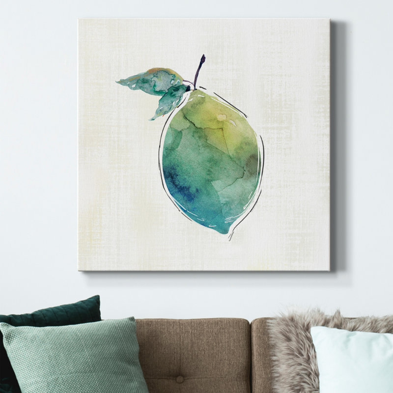 Happy Lime - peinture sur toile tendue, H 40 po x l 40 po x P 1 po