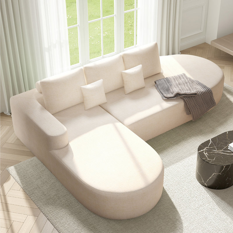 3 Seater Fabric Corner Sectional, Beige