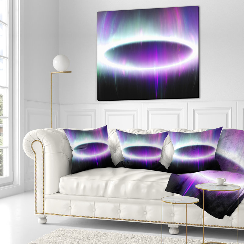 Beautiful Northern Lights - coussin imprimé abstrait, 16 po x 1 po, Coussin décoratif, Mauve