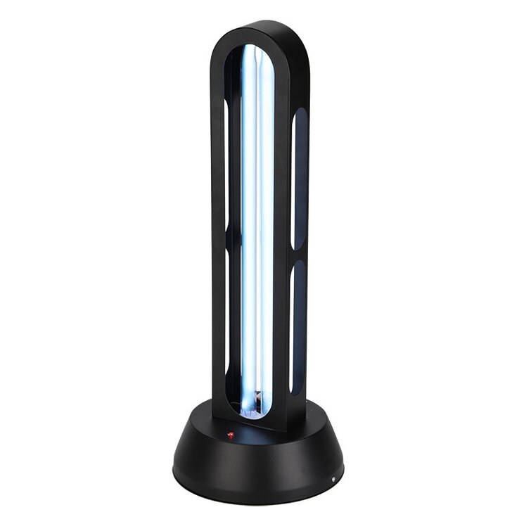 16.5 UV Sterilized Black Glass Table Lamp w/ Remote Control