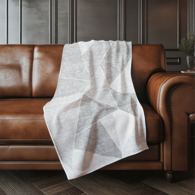 Jeté en sherpa Addison, Motifs géométriques gris