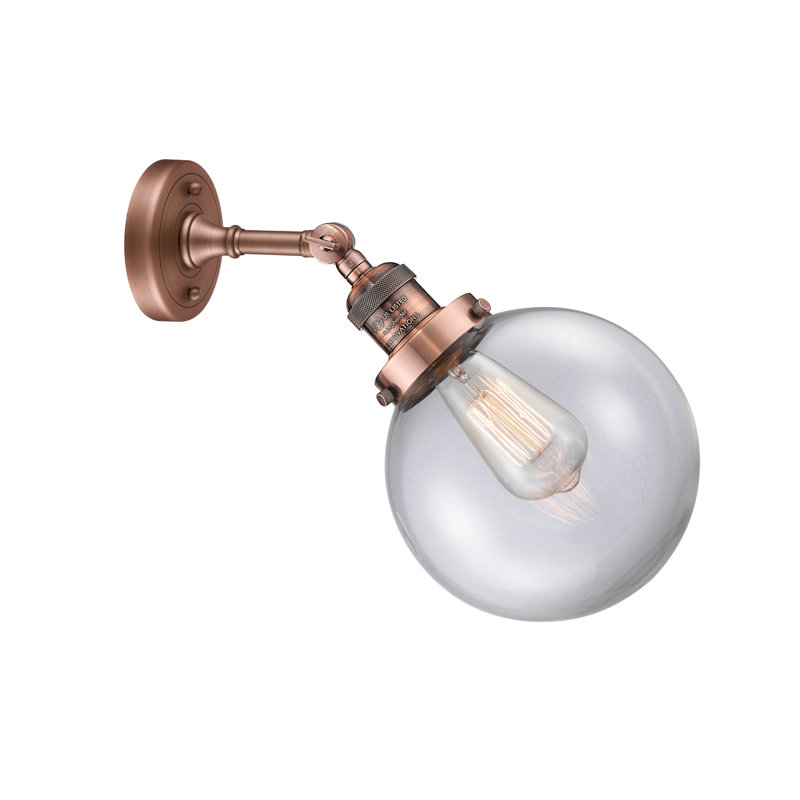 Clementina Dimmable Bath Sconce, Antique Copper, Clear, Bulb Not Included