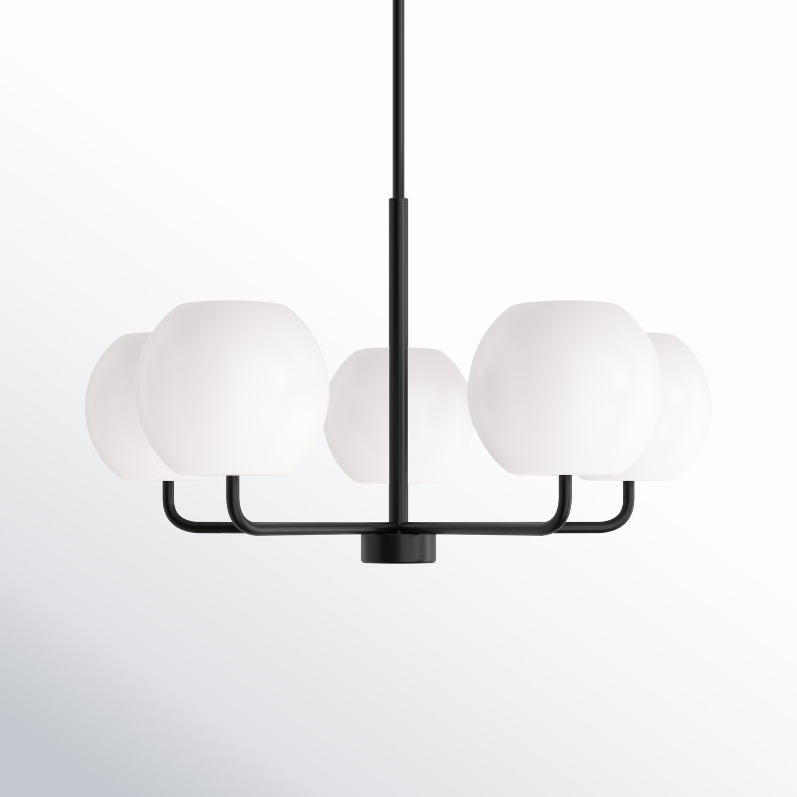 Jorund 5 - Light Dimmable Shaded / Spider Chandelier, Matte Black, No