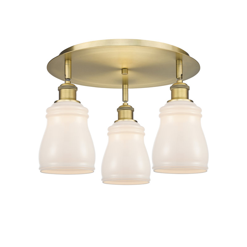 Plafonnier encastré Ellery, Blanc, Laiton brossé