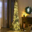 Arbre de Noël à crayon mince avec branches enneigées, lumières DEL pré-éclairées pour une fête intérieure