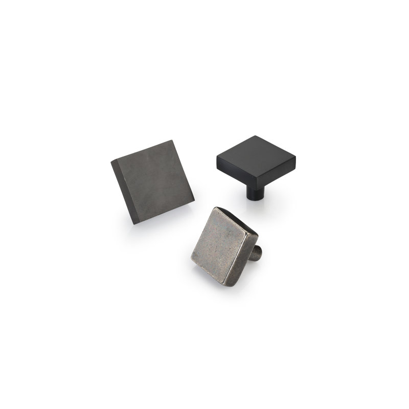 Square Disc Knob, 1.5, Medium White Bronze